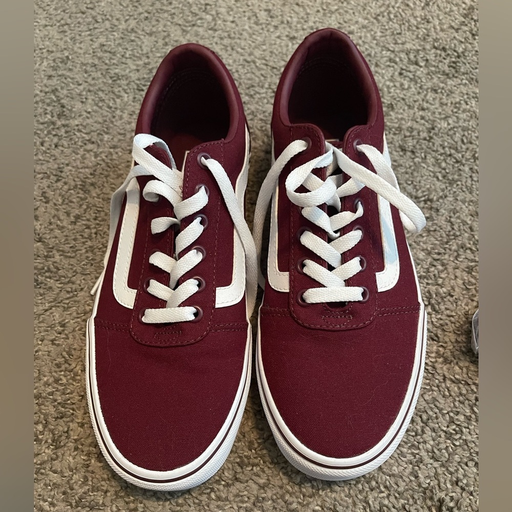 Burgundy Old Skool Vans. Brand new! ❤️